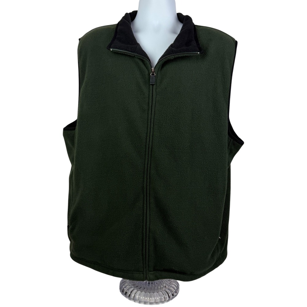 Winners Men's XXL Fleece Vest Forest Green Full Zip Competition Grade Sportgear